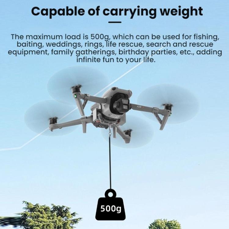 For DJI AIR 3S/AIR 3 BRDRC Drone Airdrop Accessories - Dark Gray