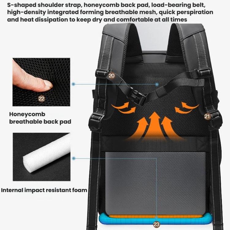 BANGE BG-7875 Large Capacity Shoulder Bag Business Travel Multifunctional Computer Backpack