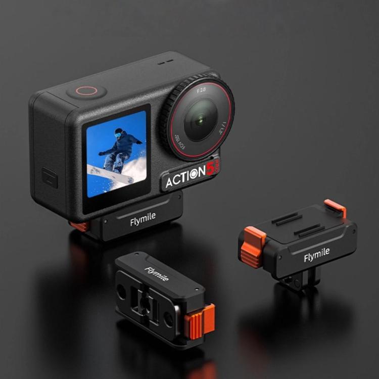For DJI Osmo Action 5 Pro /4/3 Flymile Magnetic Quick Release Base With 1/4-inch Screw & 2-claw Interface - Black