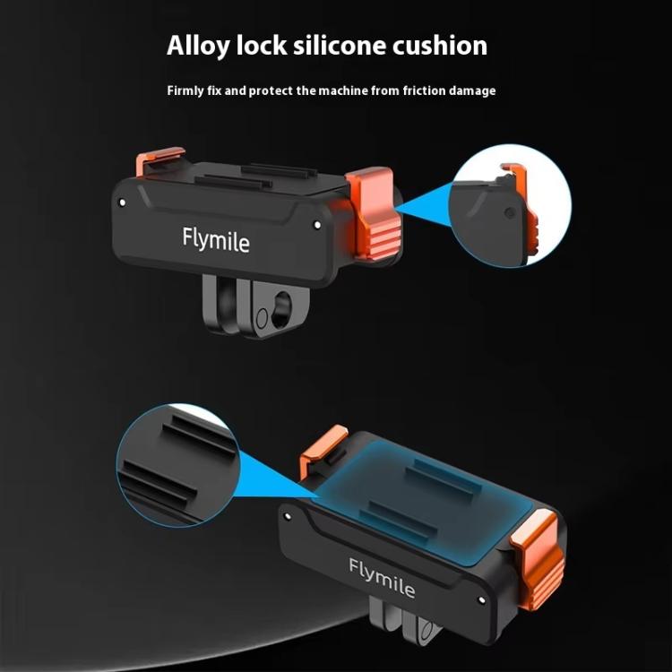 For DJI Osmo Action 5 Pro /4/3 Flymile Magnetic Quick Release Base With 1/4-inch Screw & 2-claw Interface - Black
