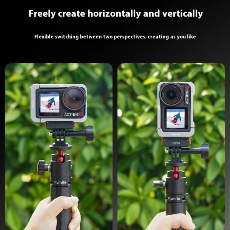 For DJI Osmo Action 5 Pro /4/3 Flymile Magnetic Quick Release Base With 1/4-inch Screw & 2-claw Interface - Black