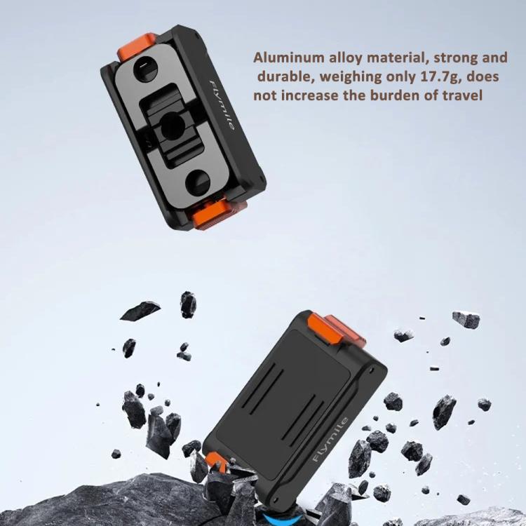 For DJI Osmo Action 5 Pro /4/3 Flymile Magnetic Quick Release Base With 1/4-inch Screw & 2-claw Interface - Black