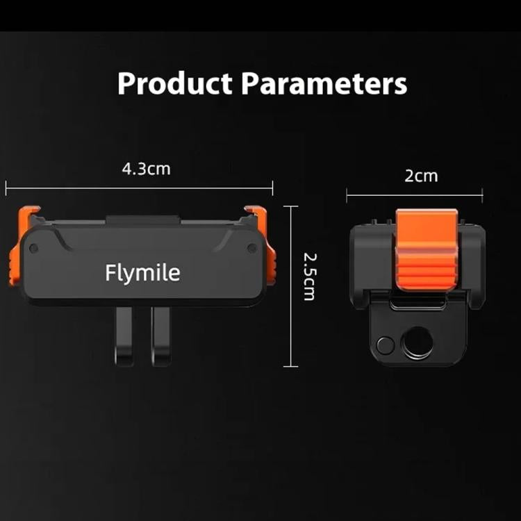 For DJI Osmo Action 5 Pro /4/3 Flymile Magnetic Quick Release Base With 1/4-inch Screw & 2-claw Interface - Black
