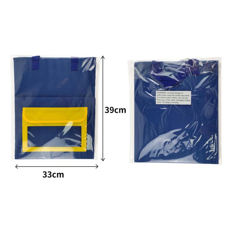 Student Schoolbag Tripod Style Desktop Study Pocket With Erasable Whiteboard For Memorizing Words - Blue Yellow