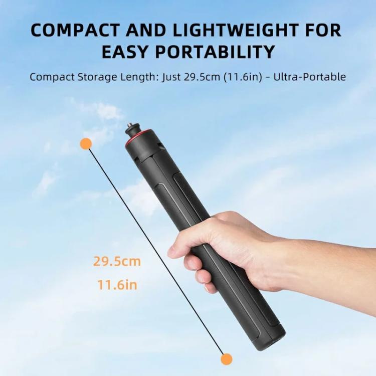Flymile 1.6m Extendable Selfie Stick Tripod For Action Cameras One-Button Quick Setup Monopod With Wide-Angle View
