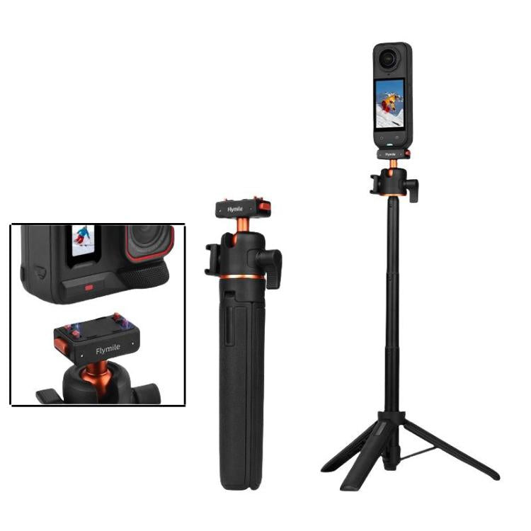 Flymile 20-54cm Magnetic Quick-Release Tripod for Insta360 Ace Pro 2/X5/X4/X3/X2/Ace Pro/Ace - Black
