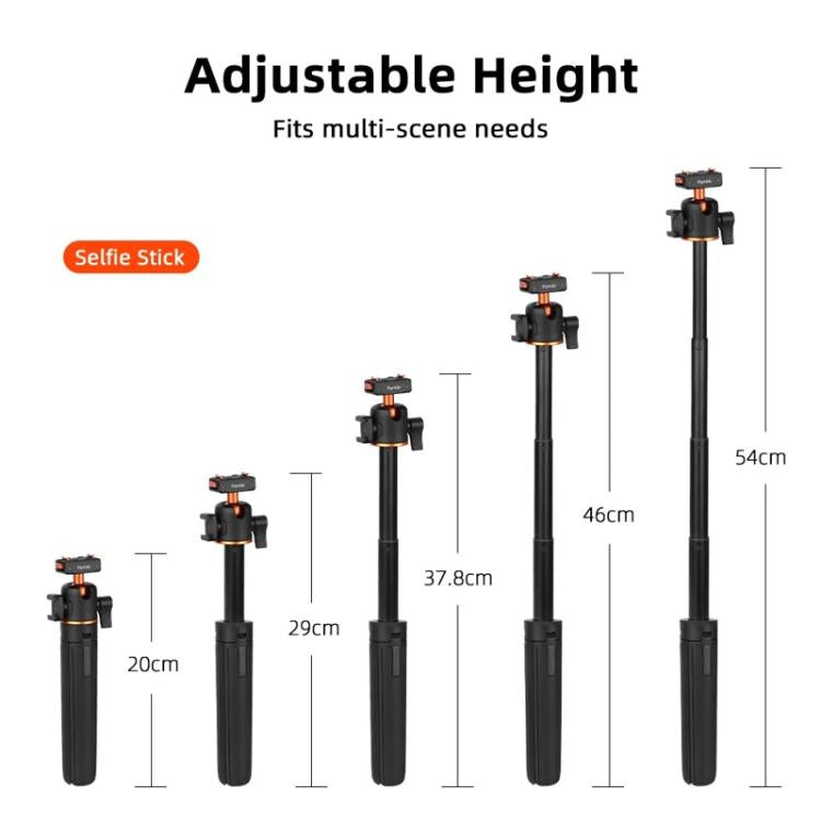 Flymile 20-54cm Magnetic Quick-Release Tripod for Insta360 Ace Pro 2/X5/X4/X3/X2/Ace Pro/Ace - Black