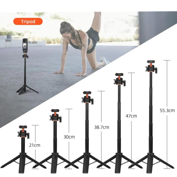 Flymile 20-54cm Magnetic Quick-Release Tripod for Insta360 Ace Pro 2/X5/X4/X3/X2/Ace Pro/Ace - Black