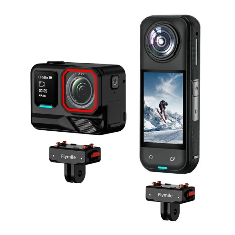 Flymile Plastic Magnetic Quick-Release Base For Insta360 Ace Pro 2/X5/X4/X3/X2/Ace Pro/Ace - Black