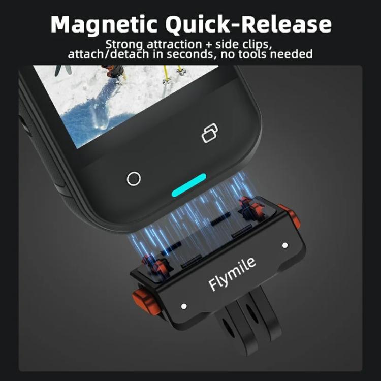 Flymile Plastic Magnetic Quick-Release Base For Insta360 Ace Pro 2/X5/X4/X3/X2/Ace Pro/Ace - Black