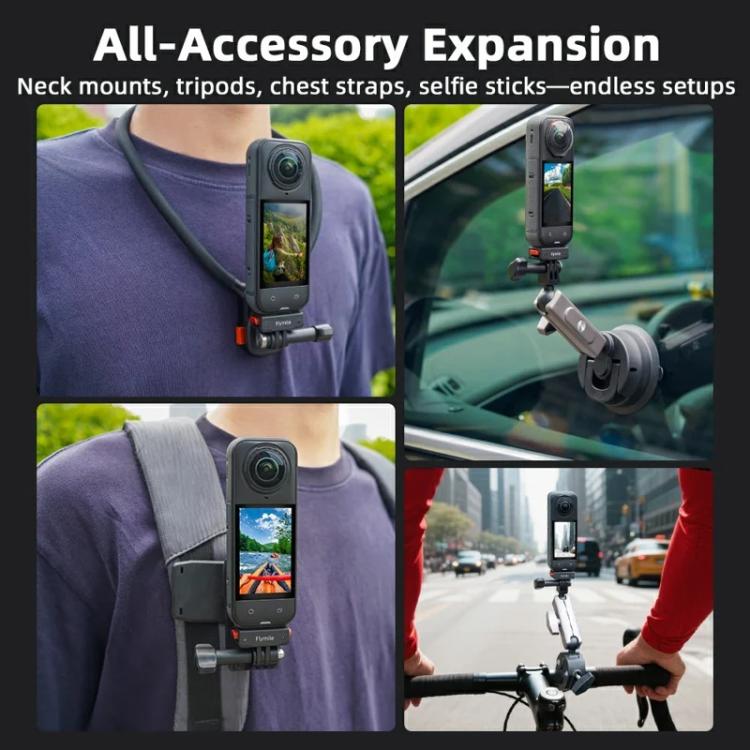 Flymile Plastic Magnetic Quick-Release Base For Insta360 Ace Pro 2/X5/X4/X3/X2/Ace Pro/Ace - Black