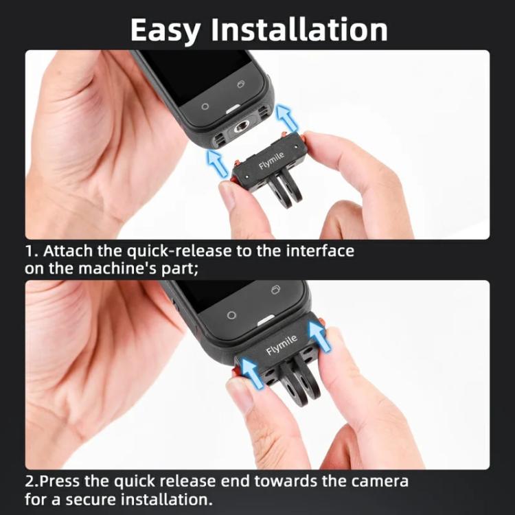 Flymile Plastic Magnetic Quick-Release Base For Insta360 Ace Pro 2/X5/X4/X3/X2/Ace Pro/Ace - Black