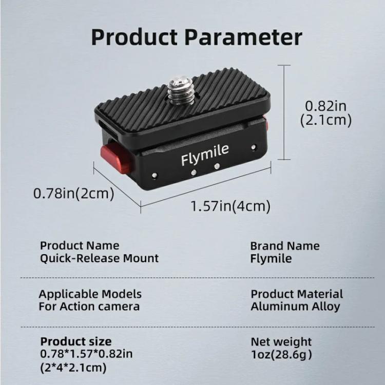 Flymile Magnetic Quick-Release Base 1/4 Inch Thread Foldable Extension Kit for Insta360 Ace Pro 2/Ace Pro/Ace/X5/X4/X3/X2 - Black