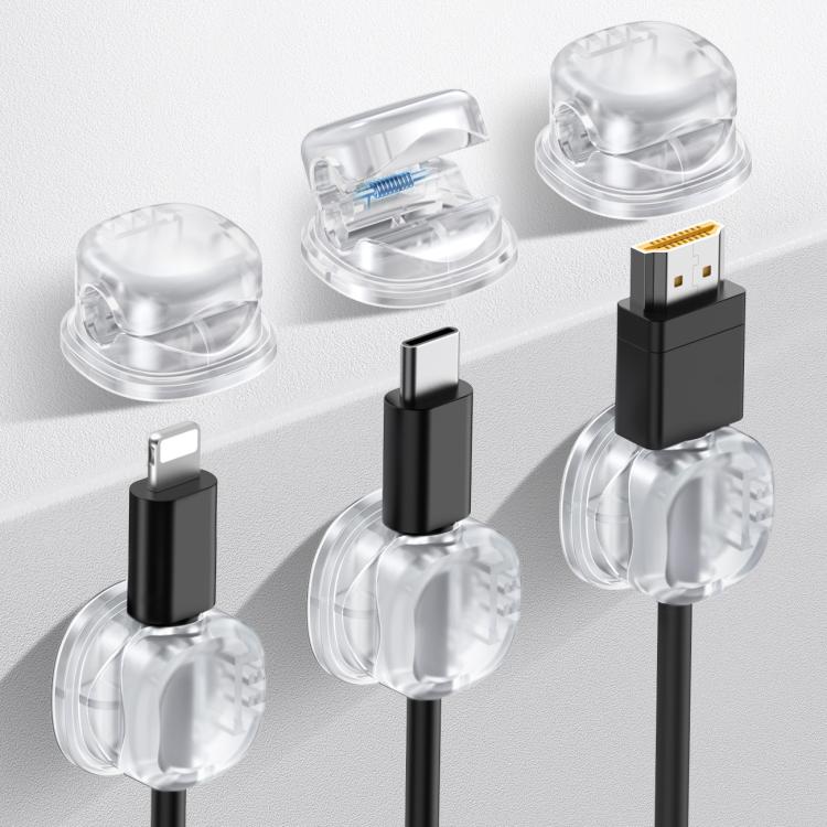 AhaStyle WG178 6pcs Multi-functional Adhesive Desktop Cable Organizer Data Charging Cable Clip