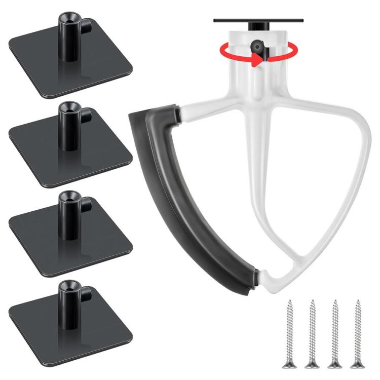 4pcs  Universal Stand Mixer Attachments Holders Storage Hook Accessory Organizer (Black）