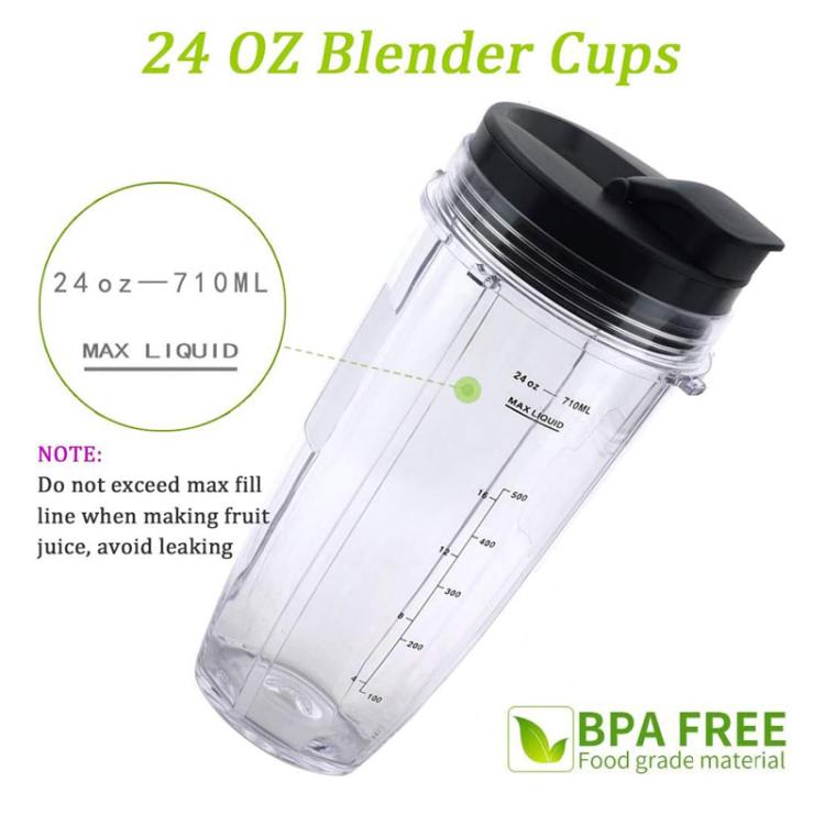 For Ninja BL480 Juicer 5 In 1 Accessories 2pcs 24oz Cups+7-Pages Knife Holder+2 Lids