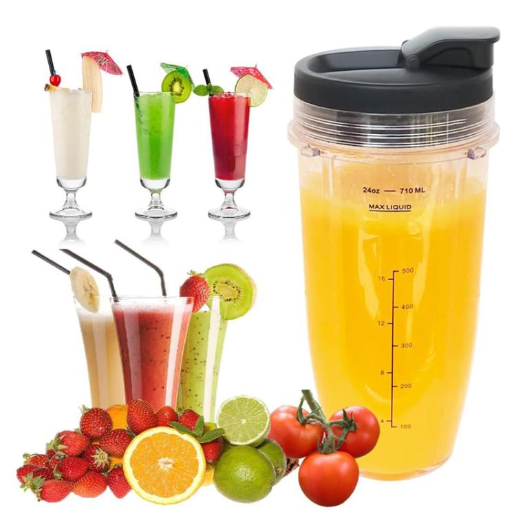 For Ninja BL480 Juicer 5 In 1 Accessories 2pcs 24oz Cups+7-Pages Knife Holder+2 Lids