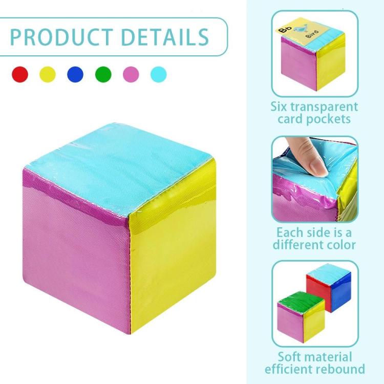 Card Insertable Soft Dice Educational Training Throwing Toy For Children Early Education Enlightenment - Six Colors