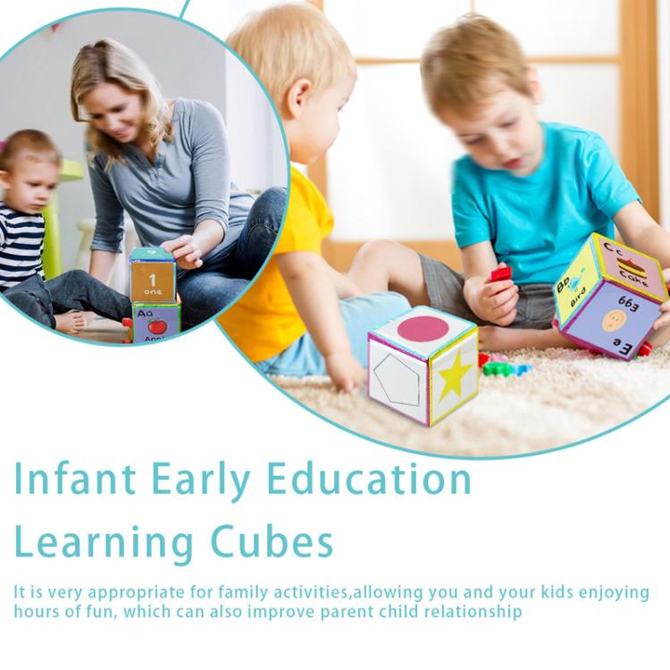 Card Insertable Soft Dice Educational Training Throwing Toy For Children Early Education Enlightenment - Six Colors