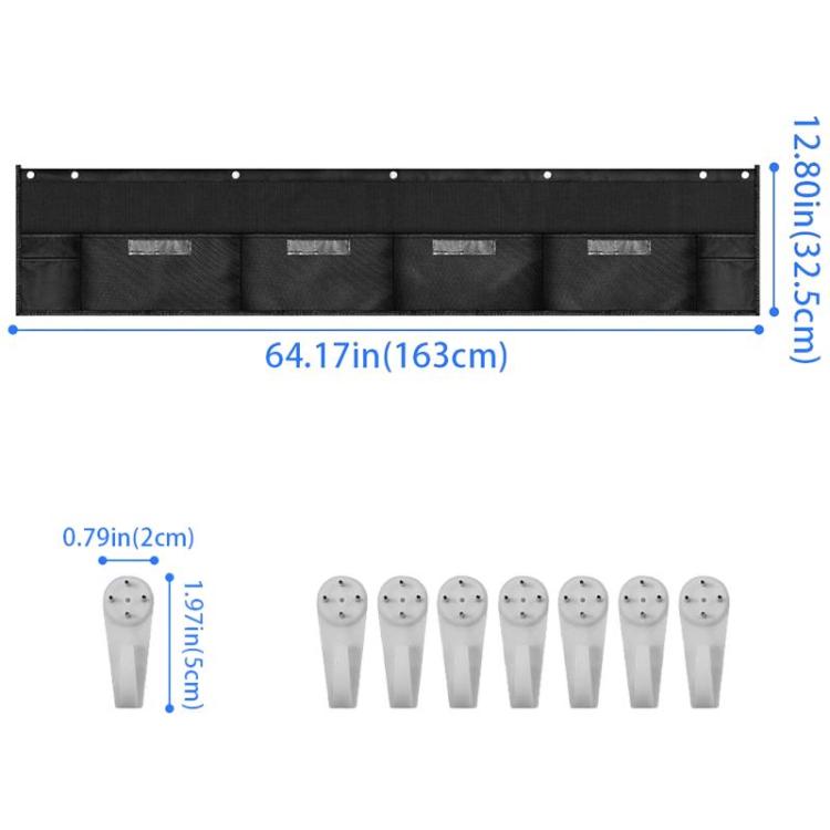 4 Grids File Storage Hanging Bag Horizontal Wall Mount For Under Classroom Whiteboard