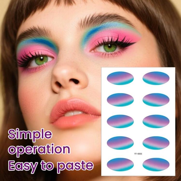 5sheets /Pack Waterproof Eye Shadow Tattoo Stickers Temporary Cosmetic Eye Stickers For Parties, Halloween, Cosplay YT-0009