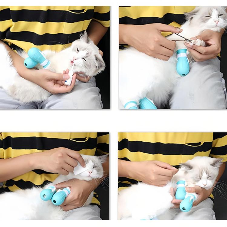Cat Space Hood Anti-Bite Mouth Cover + Second-Generation Foot Cover, Color: Large Pink