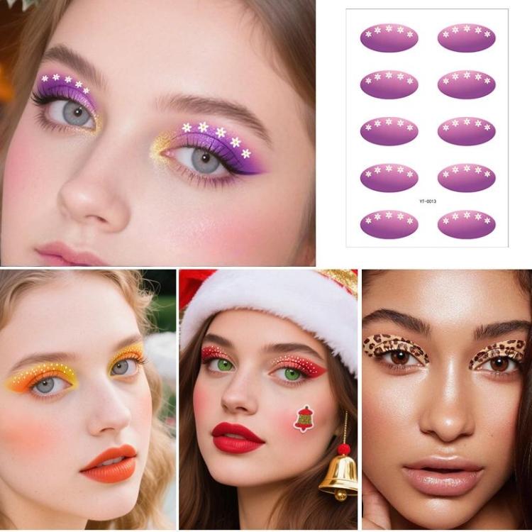 5sheets /Pack Glitter Eye Shadow Tattoo Stickers High Shine Stickers for Stage, Party, Halloween Makeup YT-0013