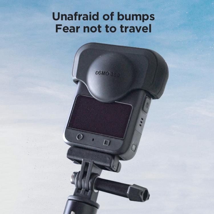 For DJI Osmo 360 Action Camera CYNOVA Silicone Lens Cap Shockproof Anti-Scratch Protective Case - Black
