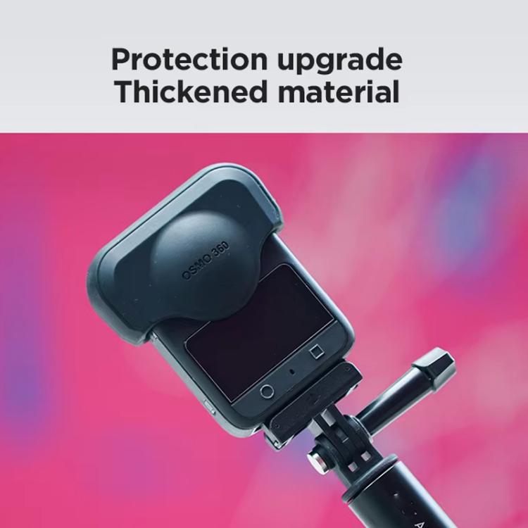 For DJI Osmo 360 Action Camera CYNOVA Silicone Lens Cap Shockproof Anti-Scratch Protective Case - Black