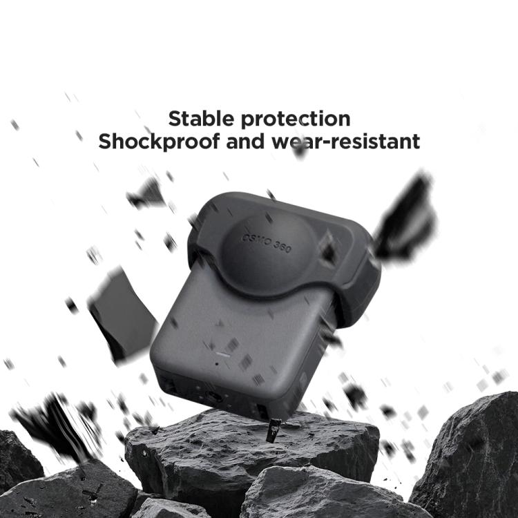 For DJI Osmo 360 Action Camera CYNOVA Silicone Lens Cap Shockproof Anti-Scratch Protective Case - Black