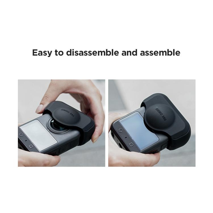 For DJI Osmo 360 Action Camera CYNOVA Silicone Lens Cap Shockproof Anti-Scratch Protective Case - Black