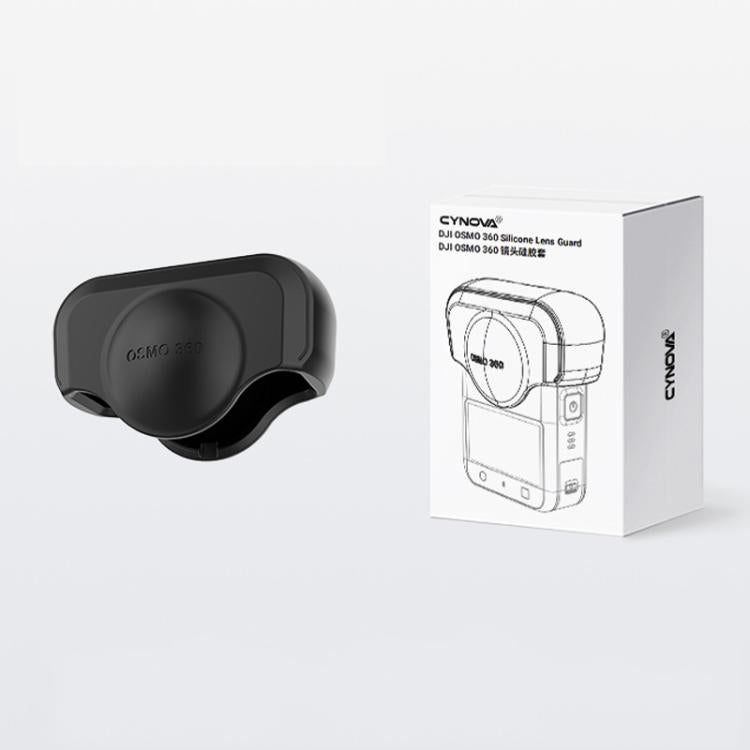 For DJI Osmo 360 Action Camera CYNOVA Silicone Lens Cap Shockproof Anti-Scratch Protective Case - Black