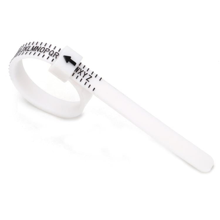 10pcs Portable Ring Measuring Belt Finger Circumference Soft Ruler, Color: White UK Standard Black Letters
