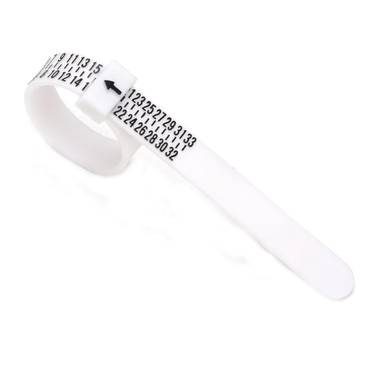10pcs Portable Ring Measuring Belt Finger Circumference Soft Ruler, Color: White HK Standard Black Letters