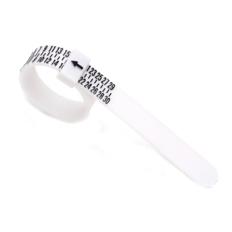 10pcs Portable Ring Measuring Belt Finger Circumference Soft Ruler, Color: White KR Standard Black Letters