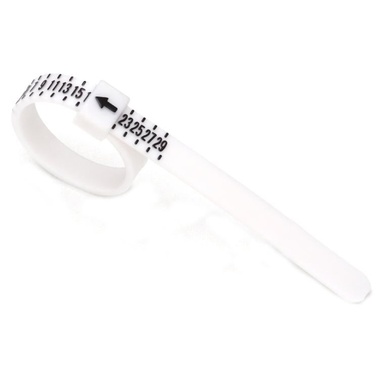 10pcs Portable Ring Measuring Belt Finger Circumference Soft Ruler, Color: White JP Standard Black Letters