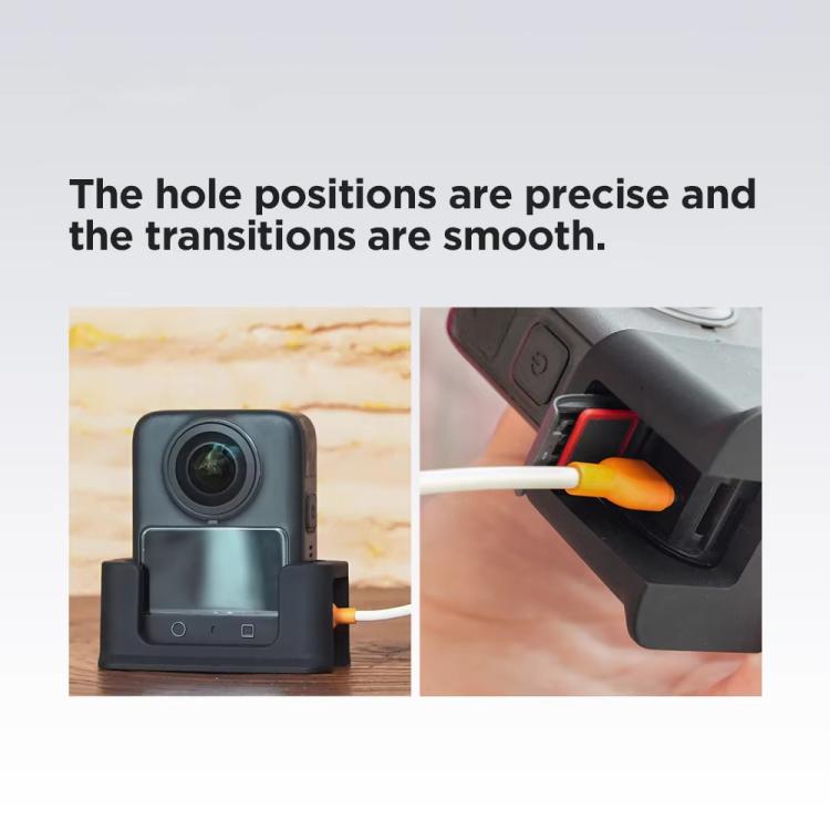For DJI Osmo 360 Action Camera CYNOVA Silicone Mount Base Desktop & Car Holder - Black