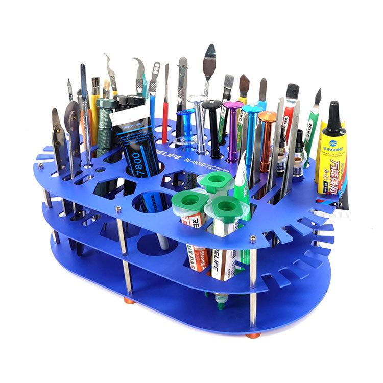 RELIFE RL-001D Multifunctional Repair Storage Box Desktop Screwdriver Display Rack Repair Tool Pen Hole Storage Rack