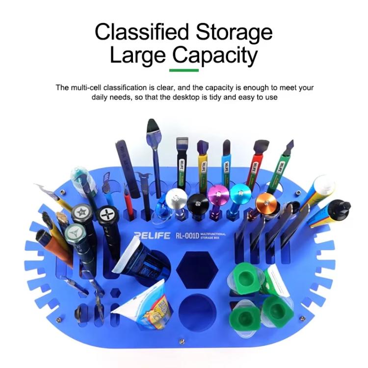 RELIFE RL-001D Multifunctional Repair Storage Box Desktop Screwdriver Display Rack Repair Tool Pen Hole Storage Rack