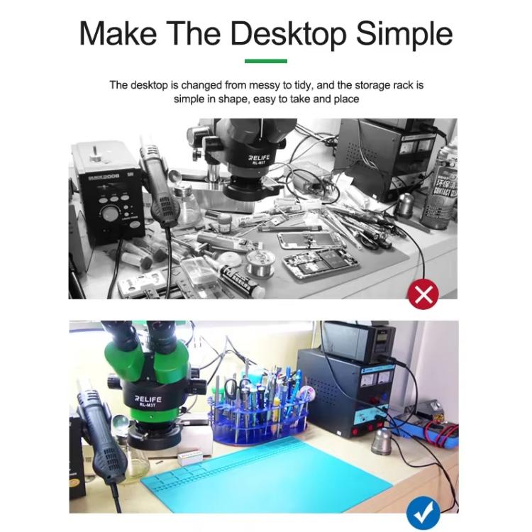 RELIFE RL-001D Multifunctional Repair Storage Box Desktop Screwdriver Display Rack Repair Tool Pen Hole Storage Rack