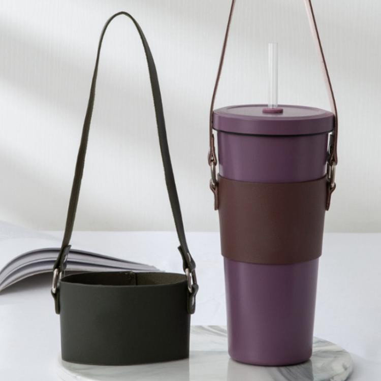 For 600/710/830ml Straw Cups Leather Portable Cup Covers