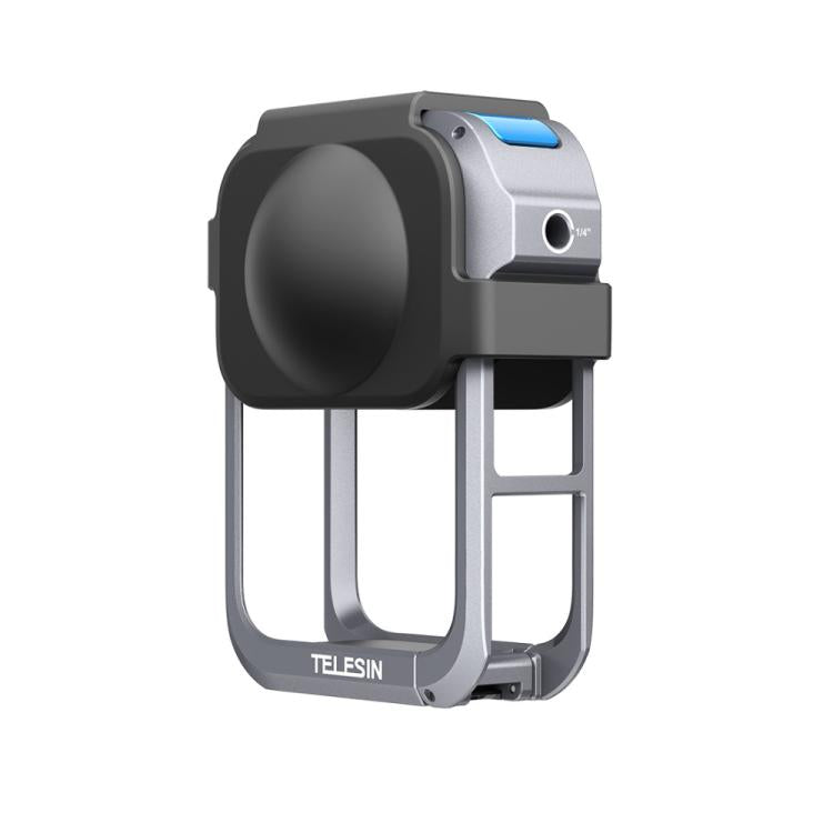 For DJI Osmo 360 TELESIN Aluminum Alloy Protective Cage Expansion Frame with Lens Cover - Metal Color