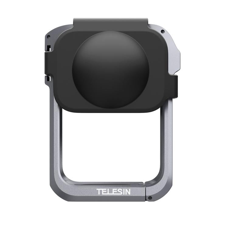 For DJI Osmo 360 TELESIN Aluminum Alloy Protective Cage Expansion Frame with Lens Cover - Metal Color