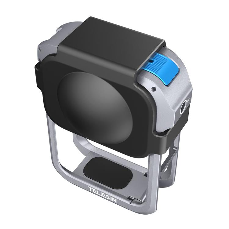 For DJI Osmo 360 TELESIN Aluminum Alloy Protective Cage Expansion Frame with Lens Cover - Metal Color