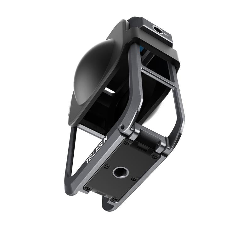 For DJI Osmo 360 TELESIN Aluminum Alloy Protective Cage Expansion Frame with Lens Cover - Metal Color