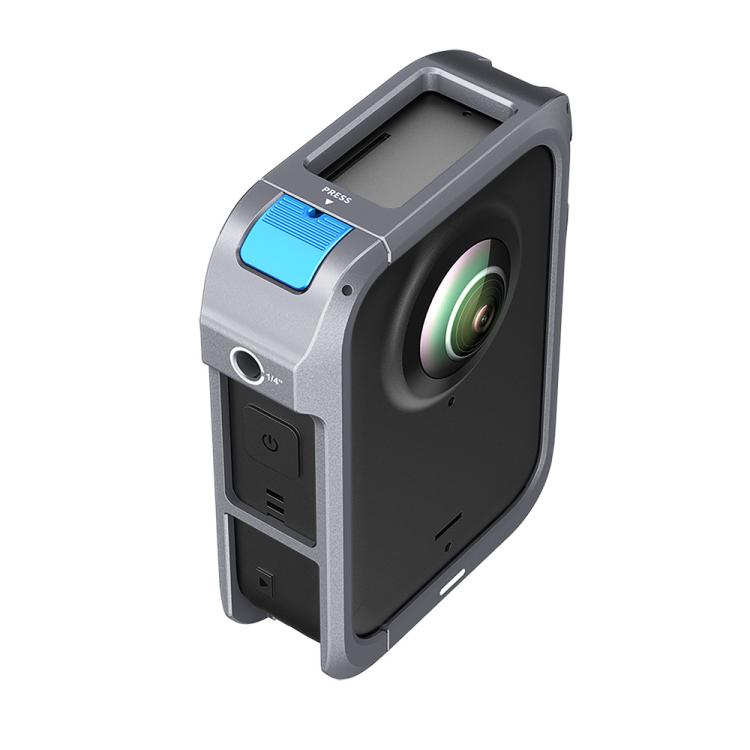 For DJI Osmo 360 TELESIN Aluminum Alloy Protective Cage Expansion Frame with Lens Cover - Metal Color