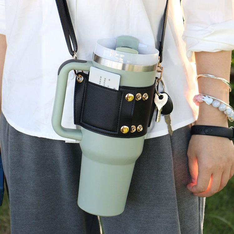 For 500/750/800ml Cup Slouchable Single Shoulder Leather Cup Cover