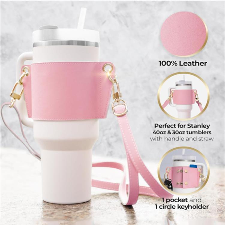 For 500/750/800ml Cup Slouchable Single Shoulder Leather Cup Cover