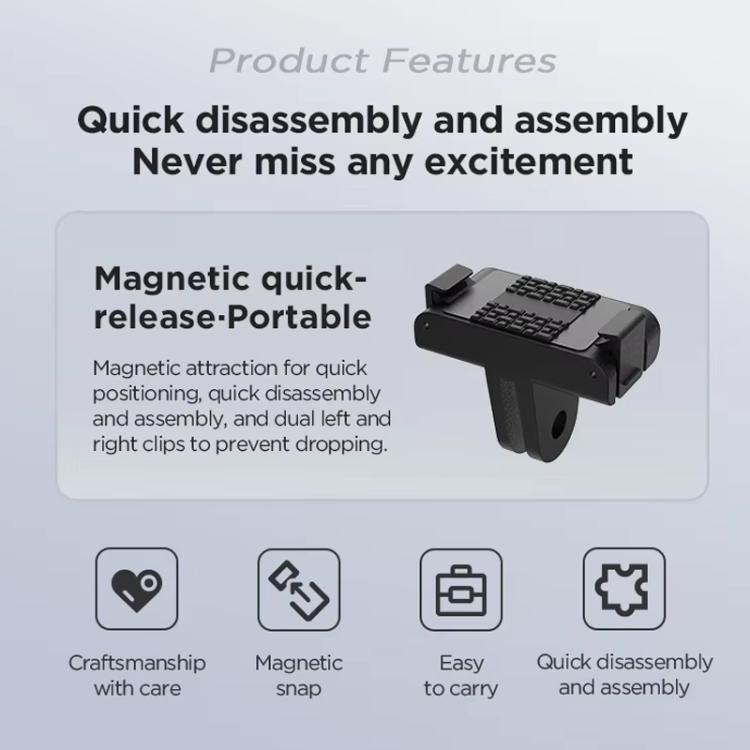For DJI Osmo 360 CYNOVA Magnetic Quick-Release Base Adapter Camera Accessories - Black
