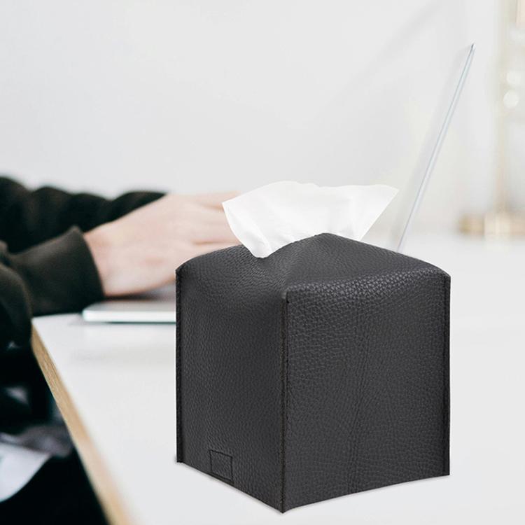 24x12.5x12.5cm Square Leather Paper Towel Box Paper Towel Bedroom Tissue Box